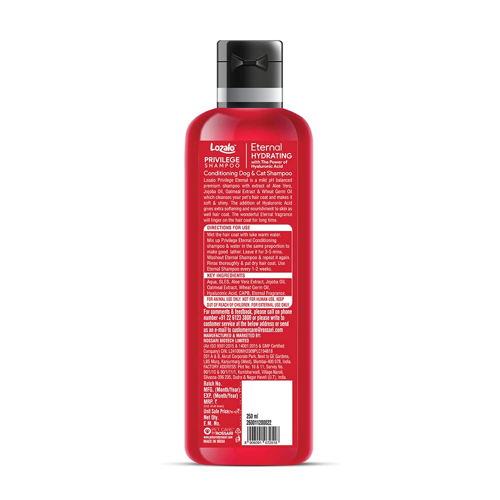 Lozalo Privilege Pet Conditioning Shampoo- 250 ml, Eternal