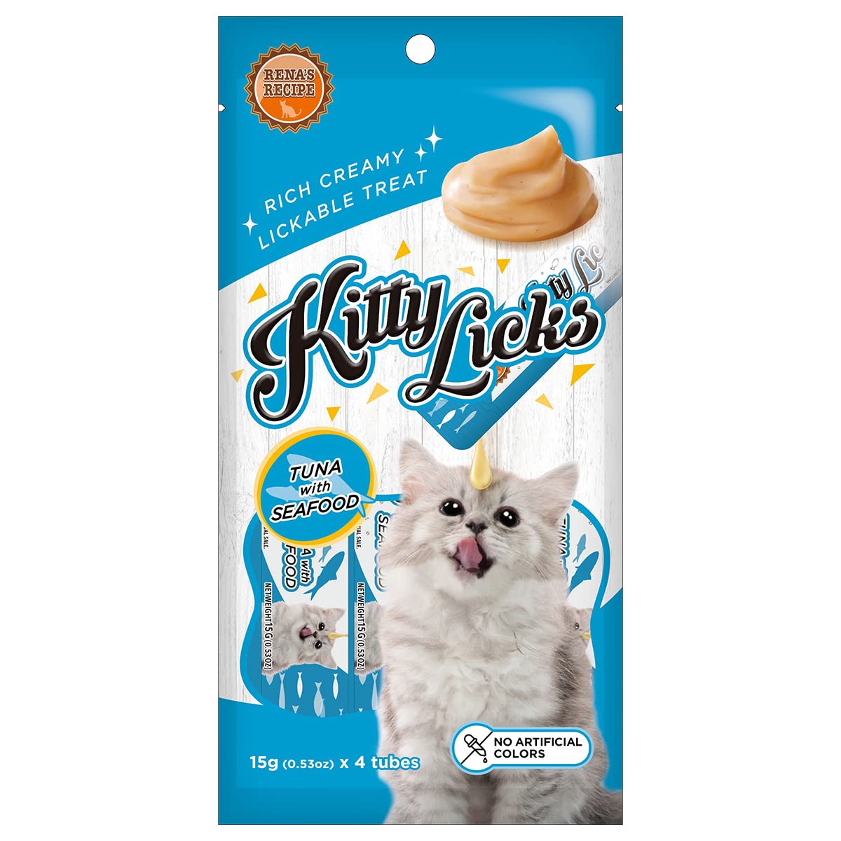 Kitty Licks Tuna with Seafood Flavour | Pack of 4 Tubes