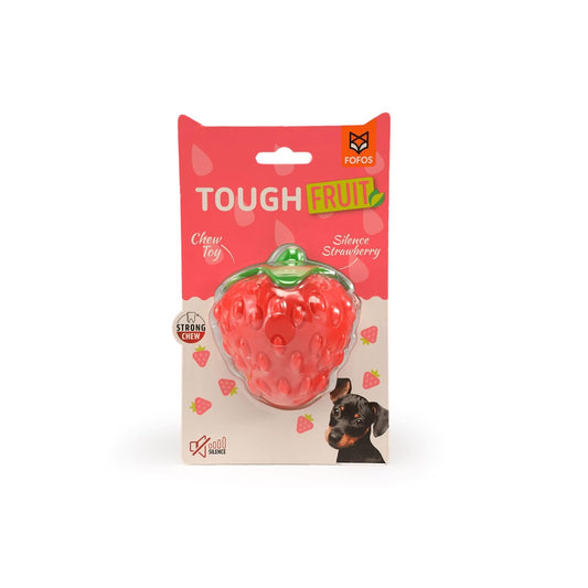 Fofos Tough-Fruit Silent Strawberry Dog Chew Toy