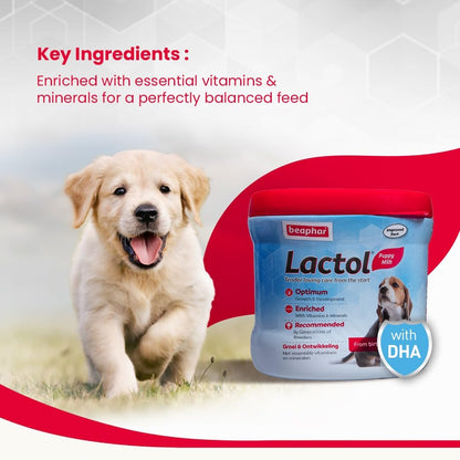 Beaphar Lactol Newborn Puppy Dog Milk Food with DHA, Vitamins & Minerals, Puppy Milk Replacer- 200g