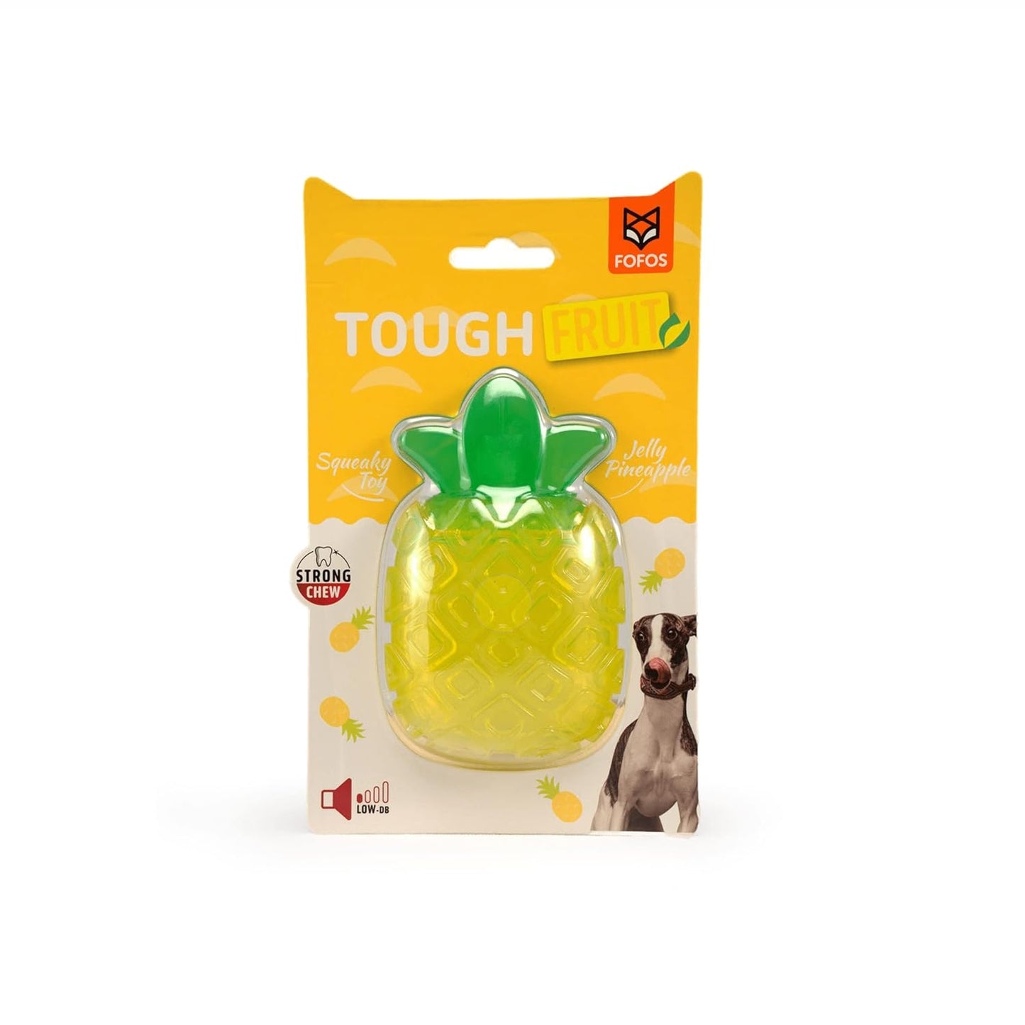 Fofos Tough-Fruit Squeaky Pineapple Dog Toy