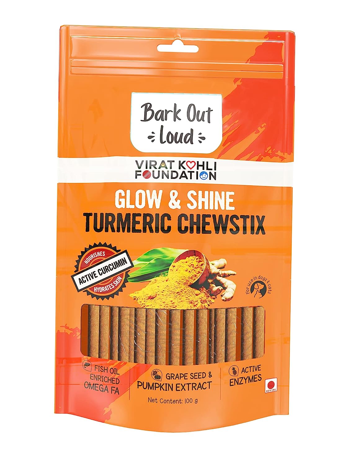 Bark Out Loud Glow & Shin Turmeric Chewsticks 100 g