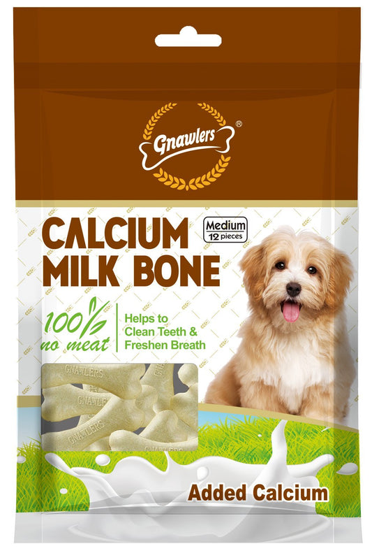 Gnawlers Calcium Bone MEDIUM Brown 12 in 1