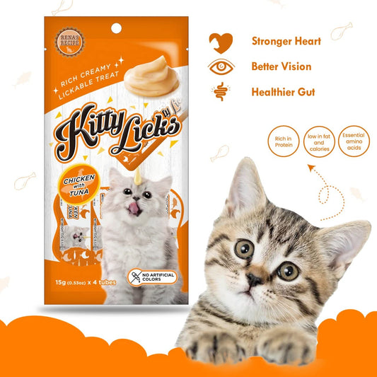 Kitty Licks Chicken with Tuna Flavour | Pack of 4 Tubes