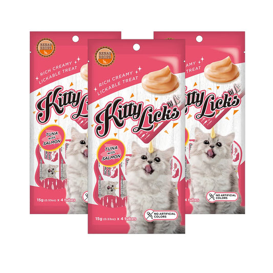 Kitty Licks Tuna with Salmon Flavour | Pack of 4 Tubes