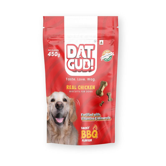 DatGud Smoky Barbeque Flavour Real Chicken Dog Biscuits 450 Gm