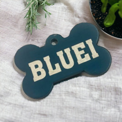 ID Tag - Bone Shaped | 40 mm | Blue