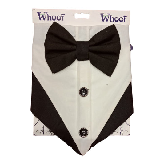 Whoof Whoof Tuxedo Bandana Small