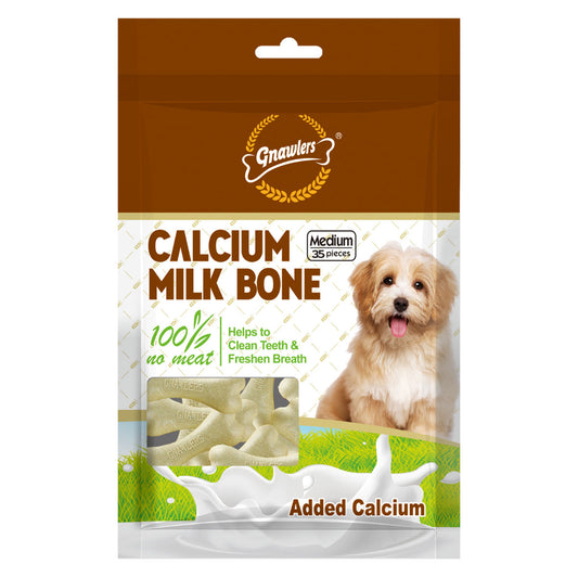 Gnawlers Calcium Milk Bone Medium 35 Pieces